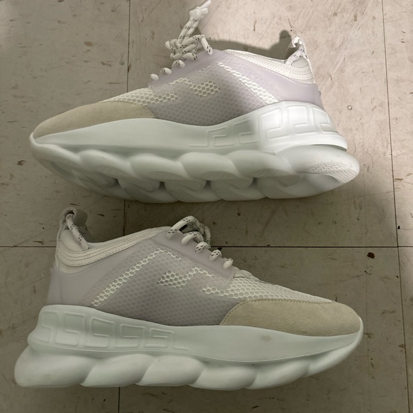 White Versace Chain Reaction Sneakers - Picture 2 of 9